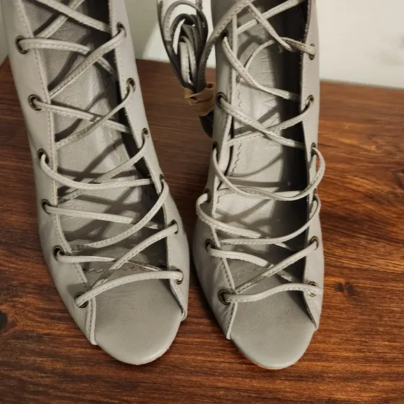 Zimmermann Lace Up Heels in Gray E.U. 37, U.S. 6.5