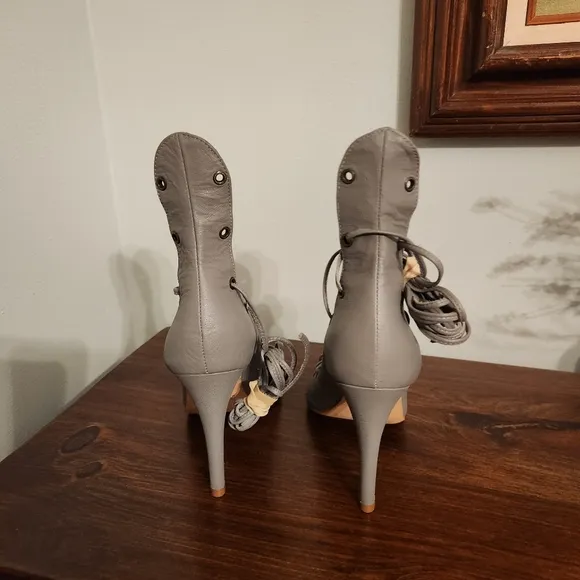 Zimmermann Lace Up Heels in Gray E.U. 37, U.S. 6.5