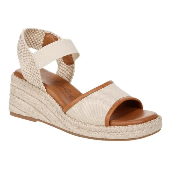 Zodiac Women's Noreen Ankle Strap Espadrille Wedge Sandals Bone Size 6 1/2