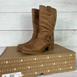 Zodiac Women's Tan Jolie Moto Studded Edgy Boho Western Fall Boots Size 8